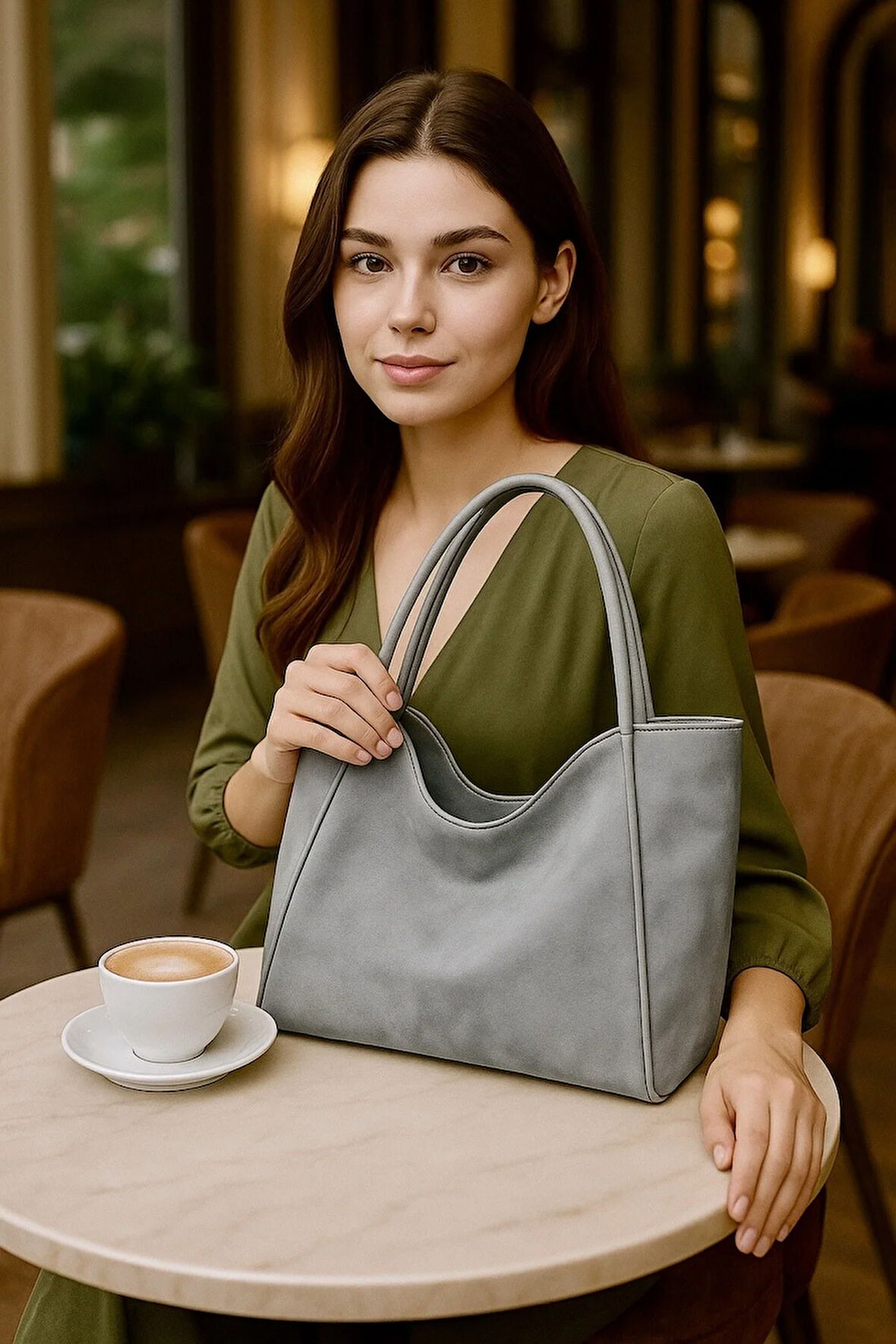 Lüks Suede Omuz ve Günlük Tote Çanta