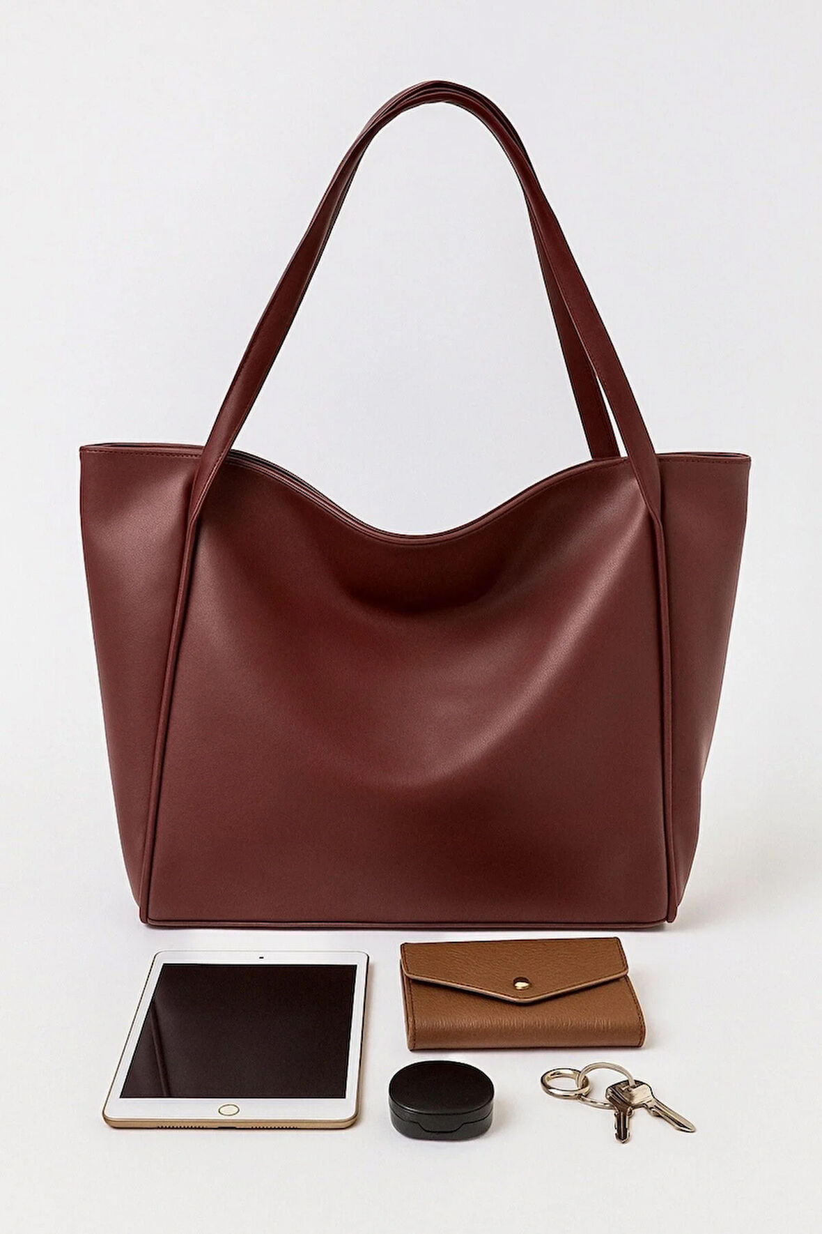 Büyük Kapasiteli Kadın omuz çantası yumuşak deri salaş çanta