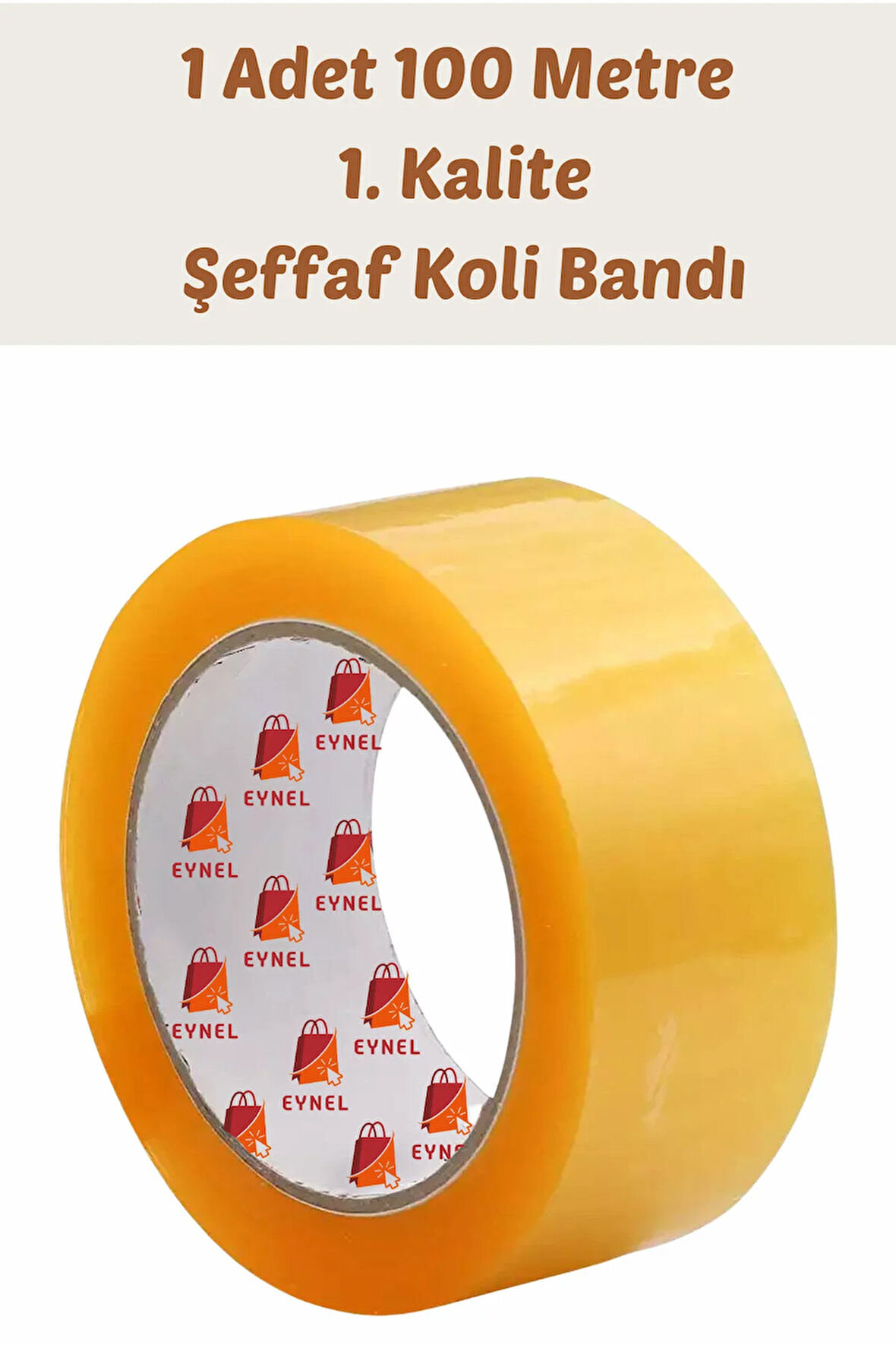 1 Adet 100 Metre Hotmelt Koli Bandı (1. KALİTE) Şeffaf Renkli, Güçlü Yapışkan, Kağıda Yapışır Şeffaf