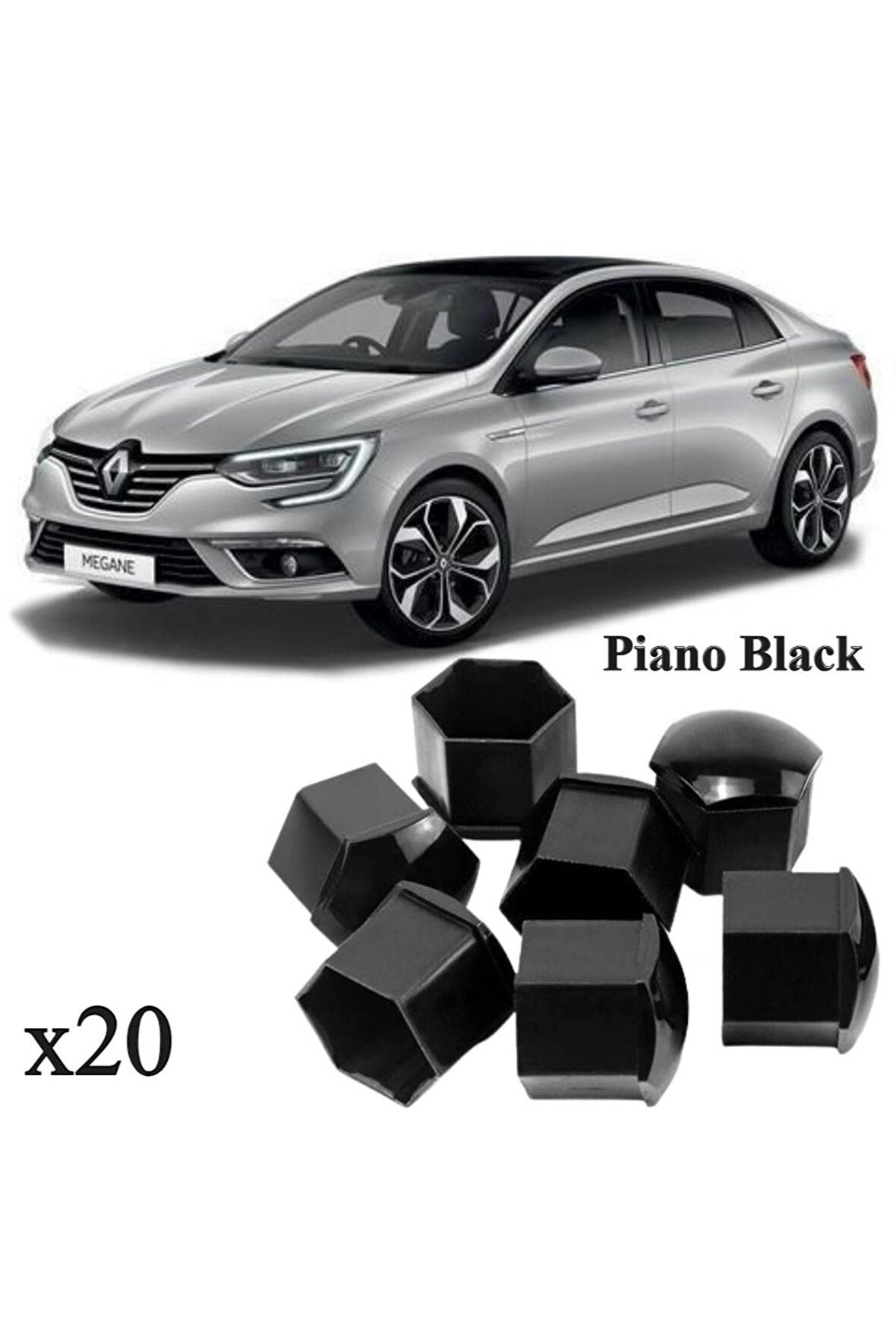 MEGANE 4 SEDAN 2016-2023 MODEL ARASI ARAÇLARA UYUMLU BİJON KAPAĞI TAKIM PİYANO SİYAH