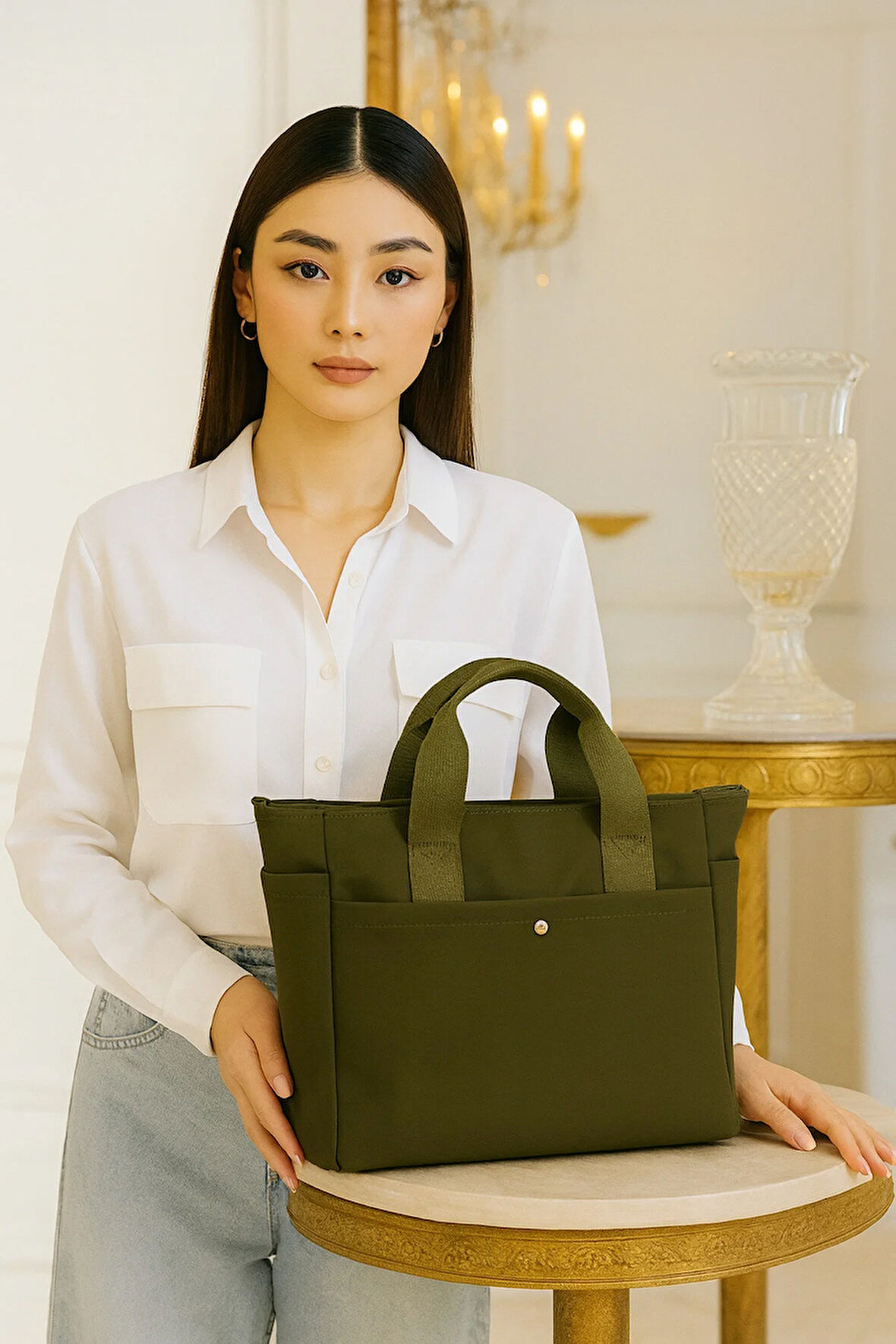 Lüks Çok Gözlü Minimal Tote & Omuz Çantası