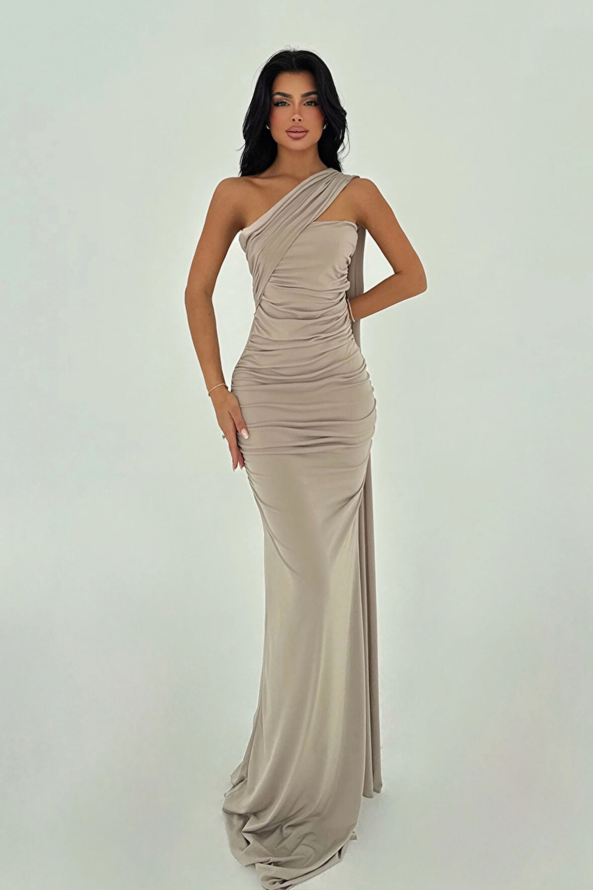 Bej Coraline Çok Çeşit Bağlamalı Elbise ATE-2806