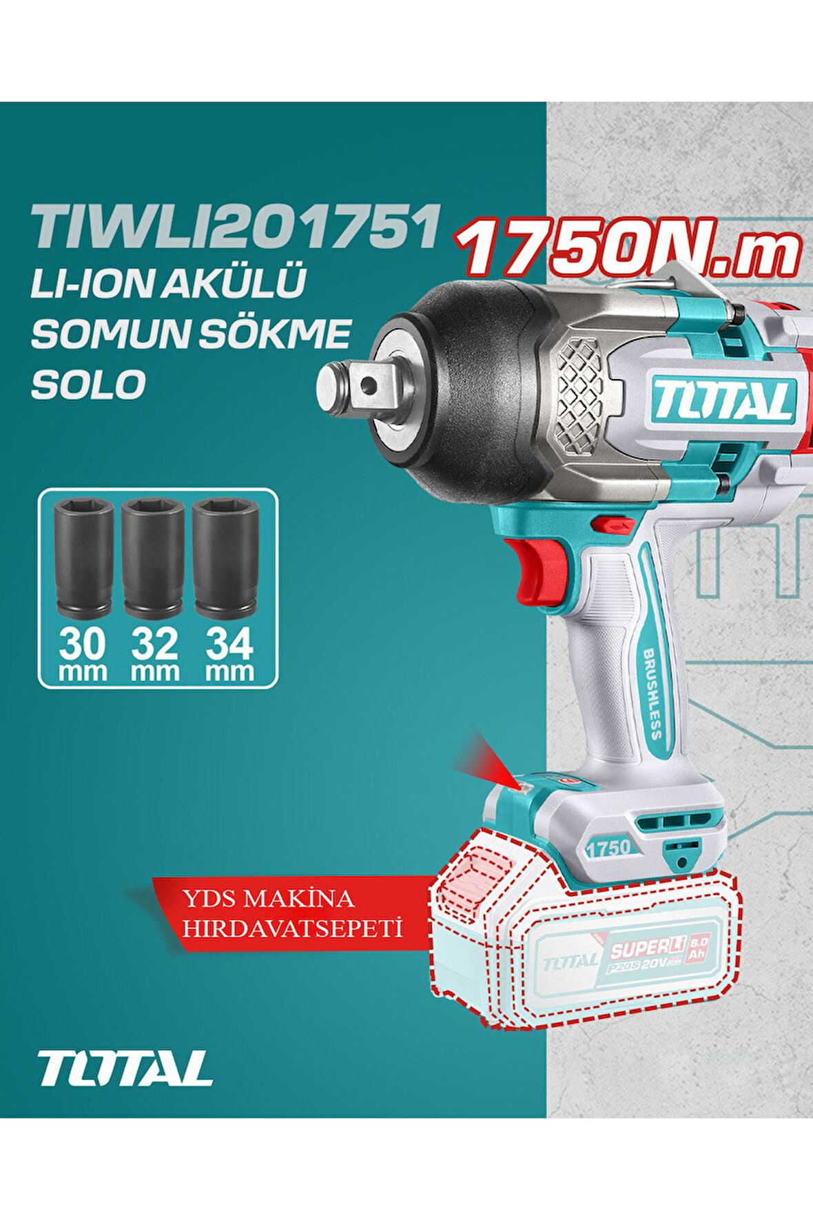 LI-ON AKÜLÜ 1750 NM SOMUN SÖKME - TIWLI201751 SOLO AKÜSÜZ