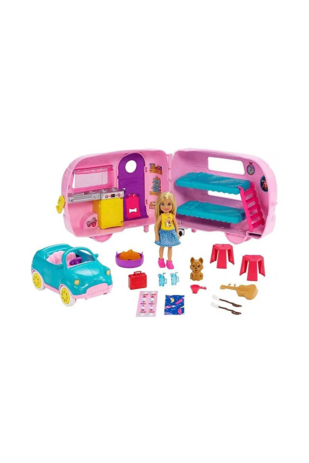 Barbie Chelsea Nin Karavanı Ve Araba Clup Set - Fxg90