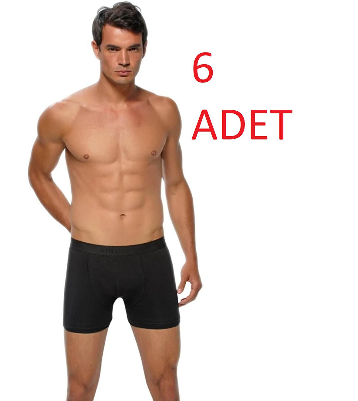 GÜMÜŞ 6 Adet (M) Siyah Erkek Renkli Likralı Spor Boxer 3074