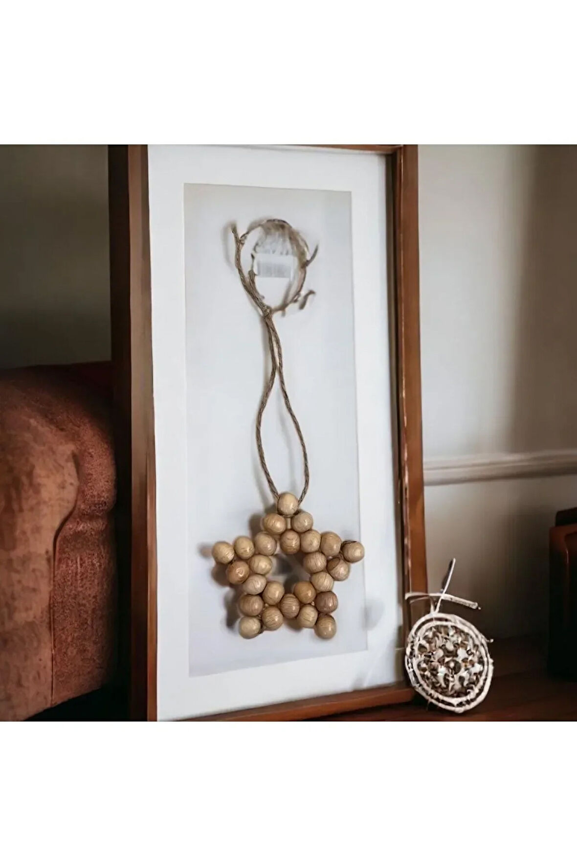 Dekoratif Ahşap Boncuklu 3 Lü Set Yıldız Mutfak Salon Balkon Çocuk Bebek Odası Duvar Süsü Kapı Süsü