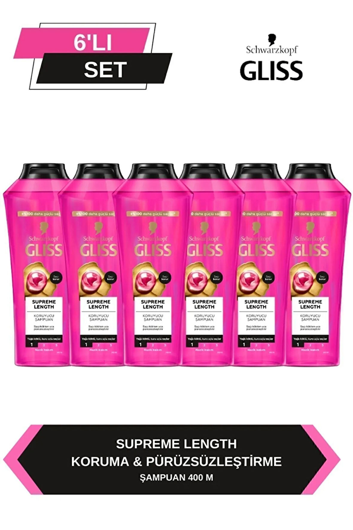 Supreme Length Uzun Saçlara Özel Şampuan 400 ml x 6 Adet