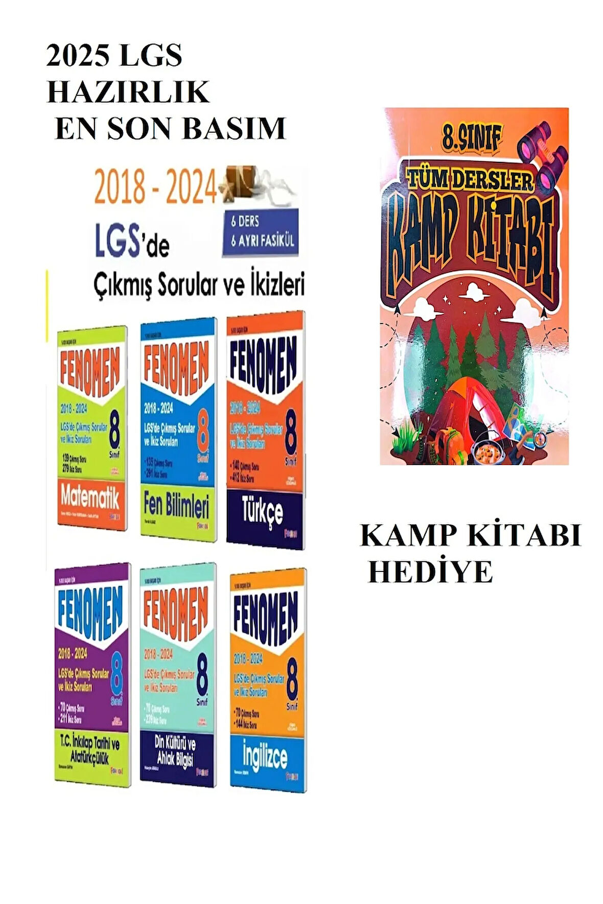 8. Sınıf Lgs 2018-2023 Yılları Çıkmış Sorular Ve Ikiz Sorular Seti 6 Kitap- Deneme Hediyeli