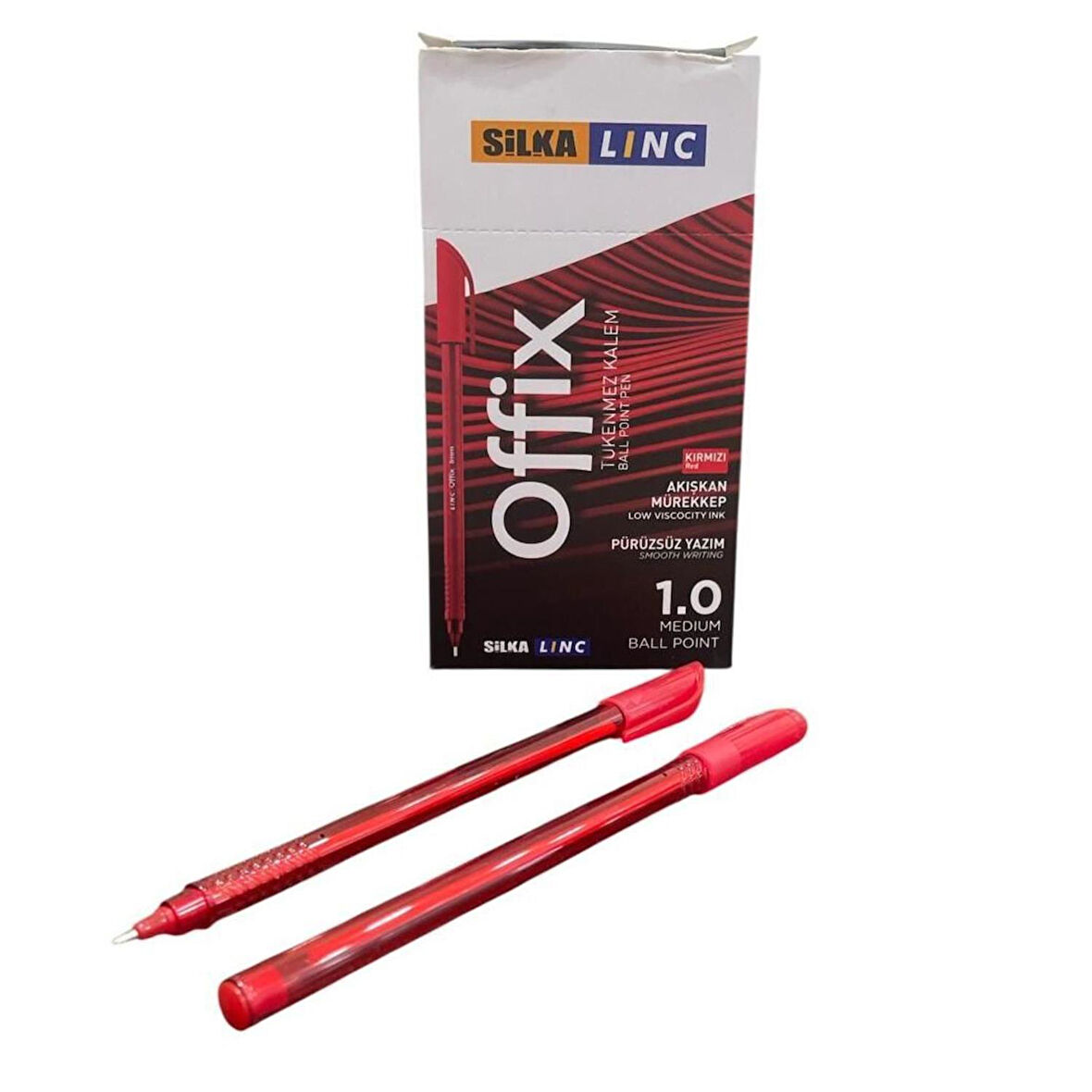 Linc Offix Kırmızı Tükenmez Kalem 1mm Uç 50'li Paket (Art.429)