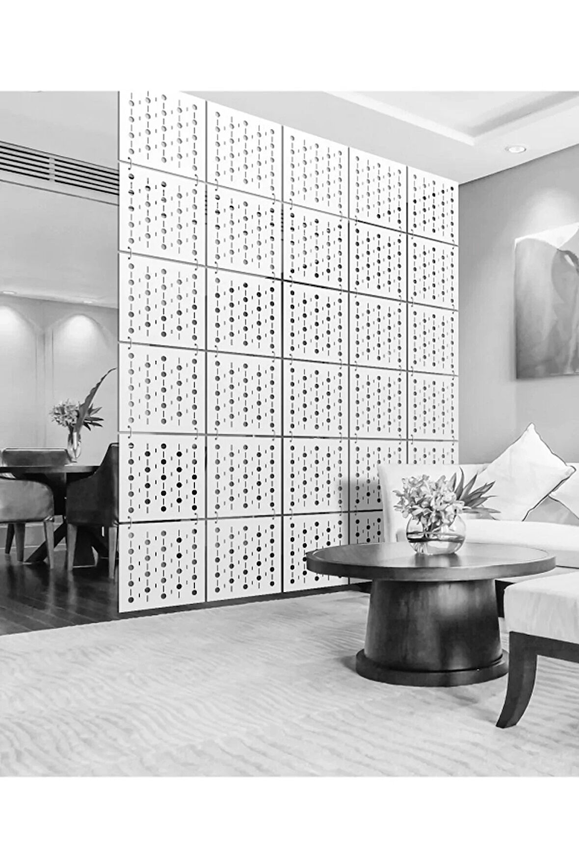 Lazer Kesim Sarkıt Paravan, Ahşap Seperatör, Panel Levha Seti Dekorasyon Ahşap Oda Bölücü nokta