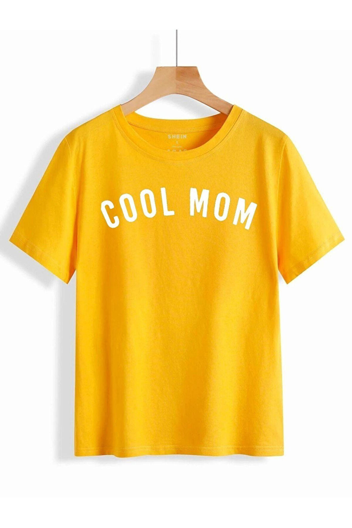 Kadın Cool Mom Baskılı Saks Mavi Hamile Tişört