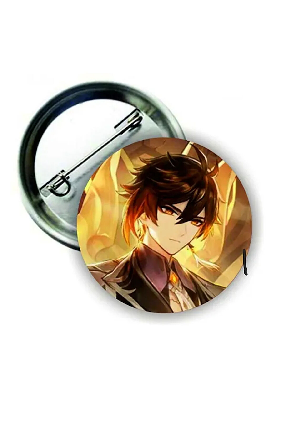 Genshin Impact Zhongli Gaming Anime Buton Rozet
