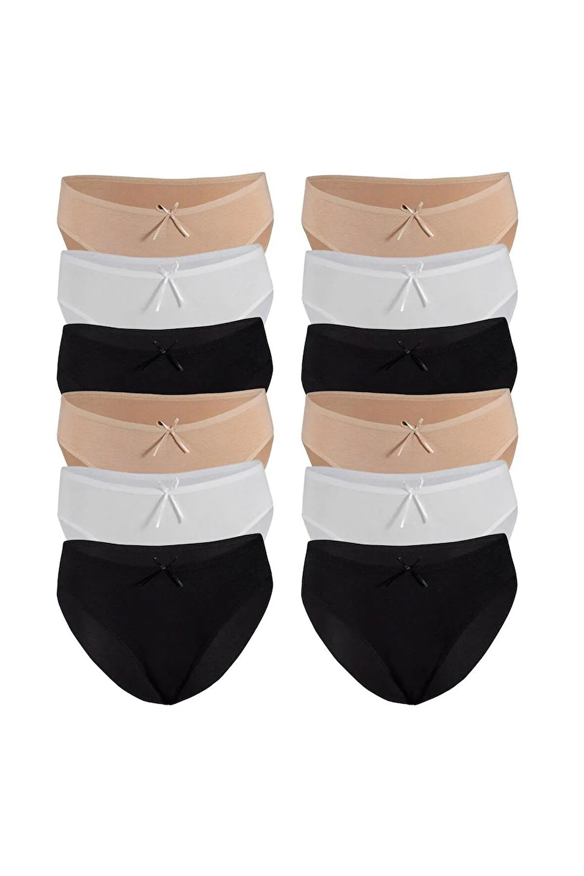 Kadın 12'li Paket Bambu Bikini Külot