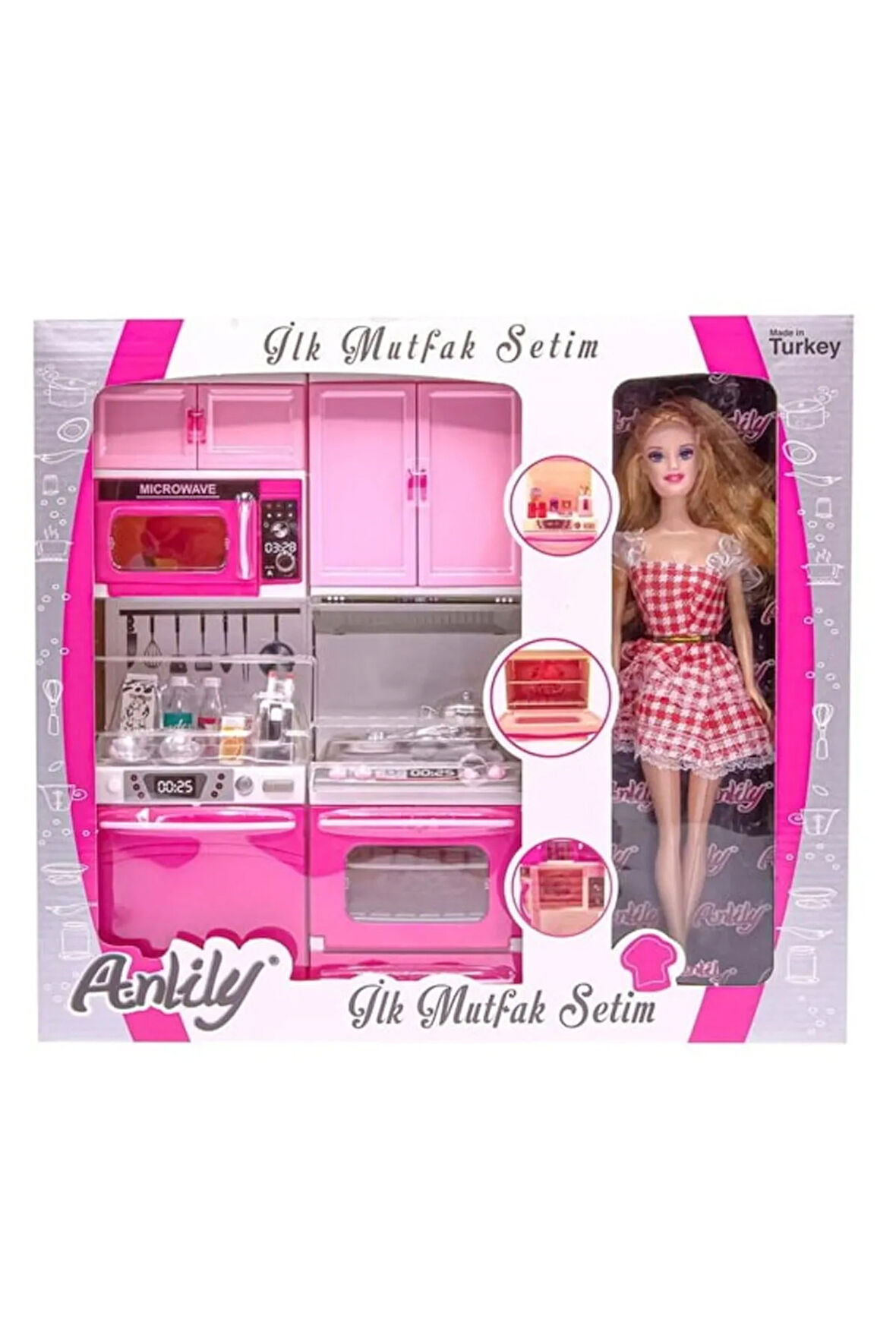 2319 Anlily Bebekli 2'Li Fırın Bulaşık Makinesi Set Oyuncak