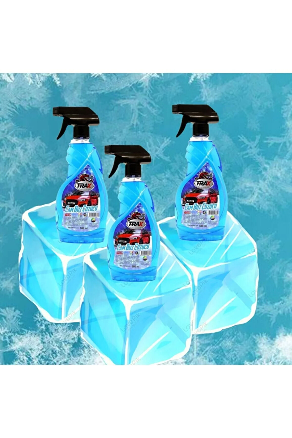 3 Adet Süper Kalite Kesin Çözüm Araba Oto Cam Buz Çözücü Sprey 500 Ml