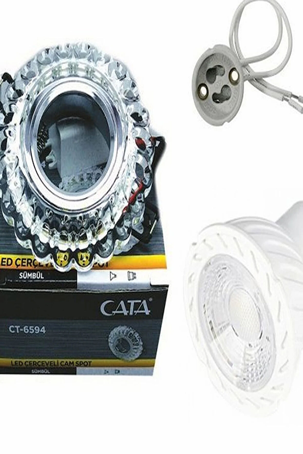 Takım Karanfil Dekoratif Cam Spot Armatür Takım Ct-6595 (beyaz ışık)