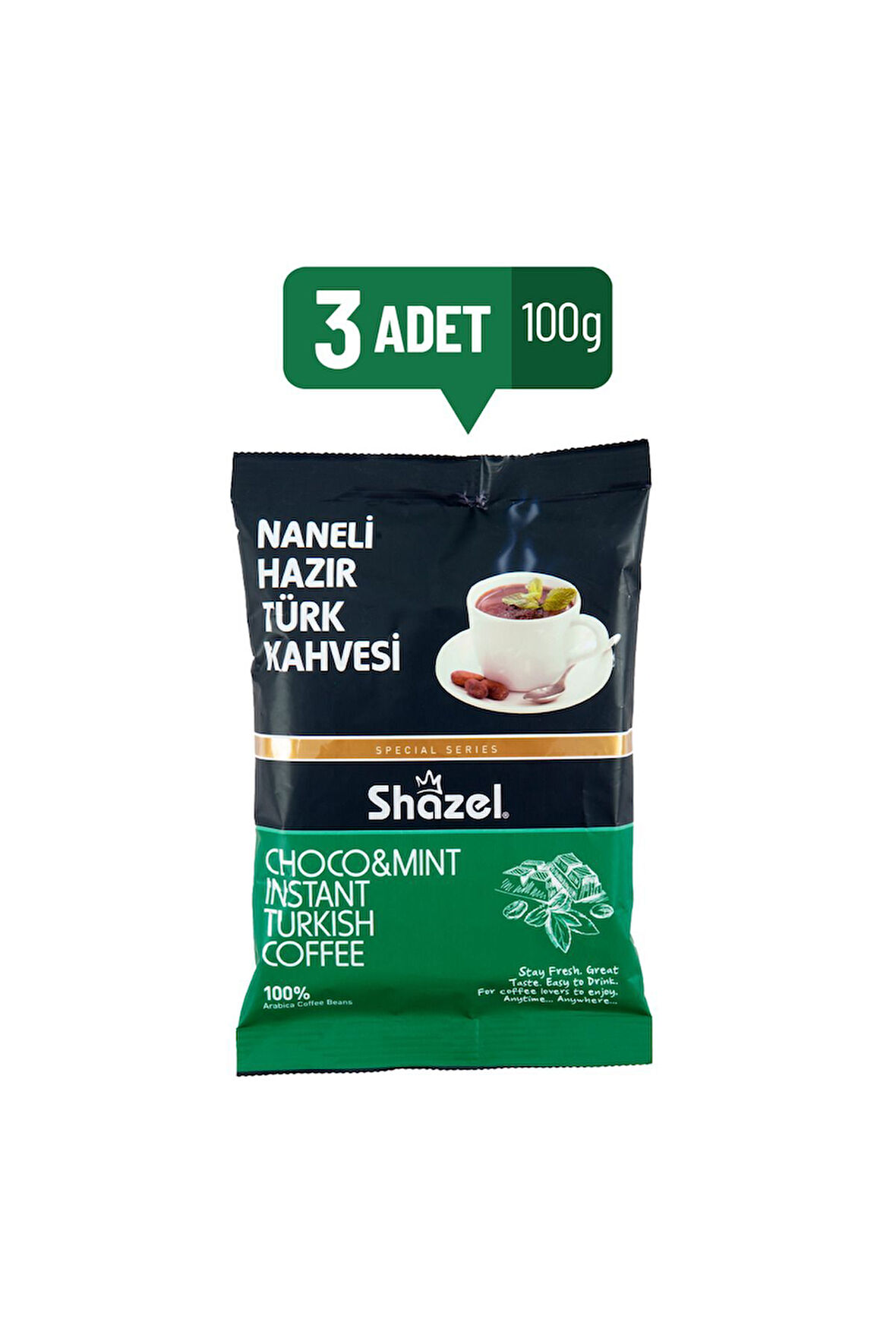 Shazel Naneli Hazır Türk Kahvesi 100 gr x 3 Adet