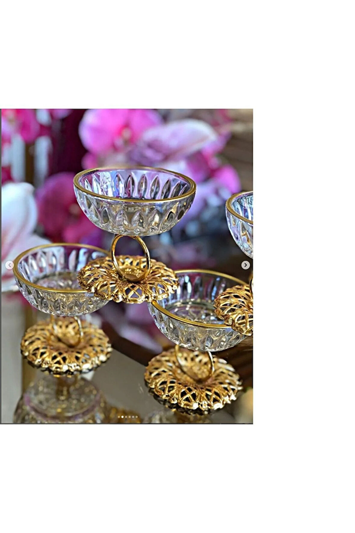 Aymin 6 Adet Gold Ayaklı Lokumluk-sunumluk