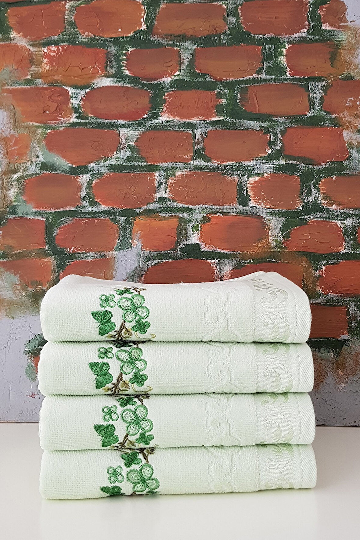 Özdilek Dila V2 Nakışlı Havlu 4' Lü Yeşil