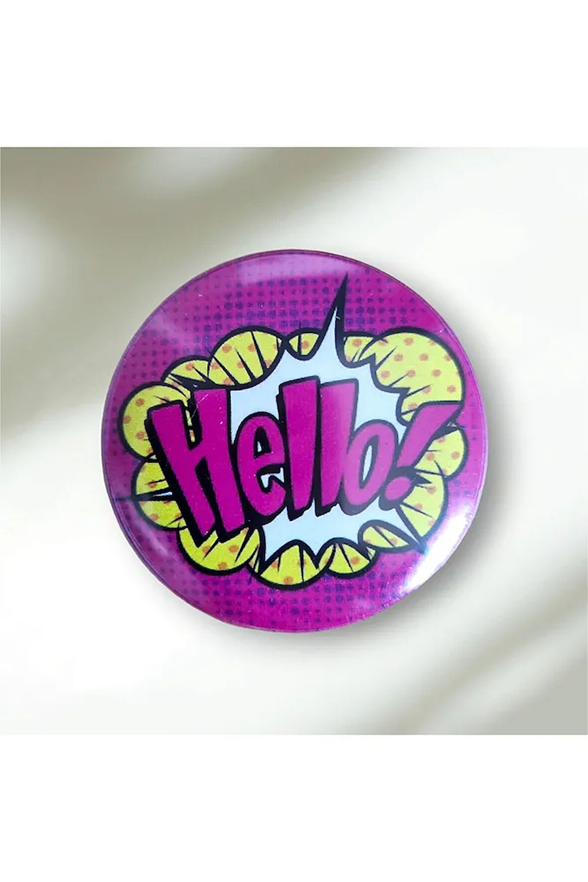 Hello Retro Pop Art Tasarım Buton Rozet