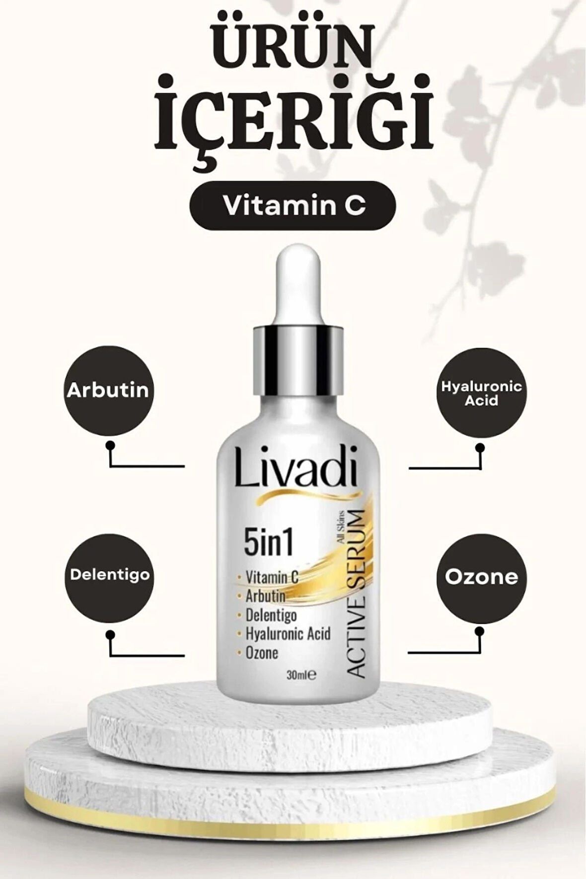 Aktif Serum Cilt Tonu Eşitleme Antiaging Leke Aydınlatıcı Nemlendirici Oxygen 30 ml