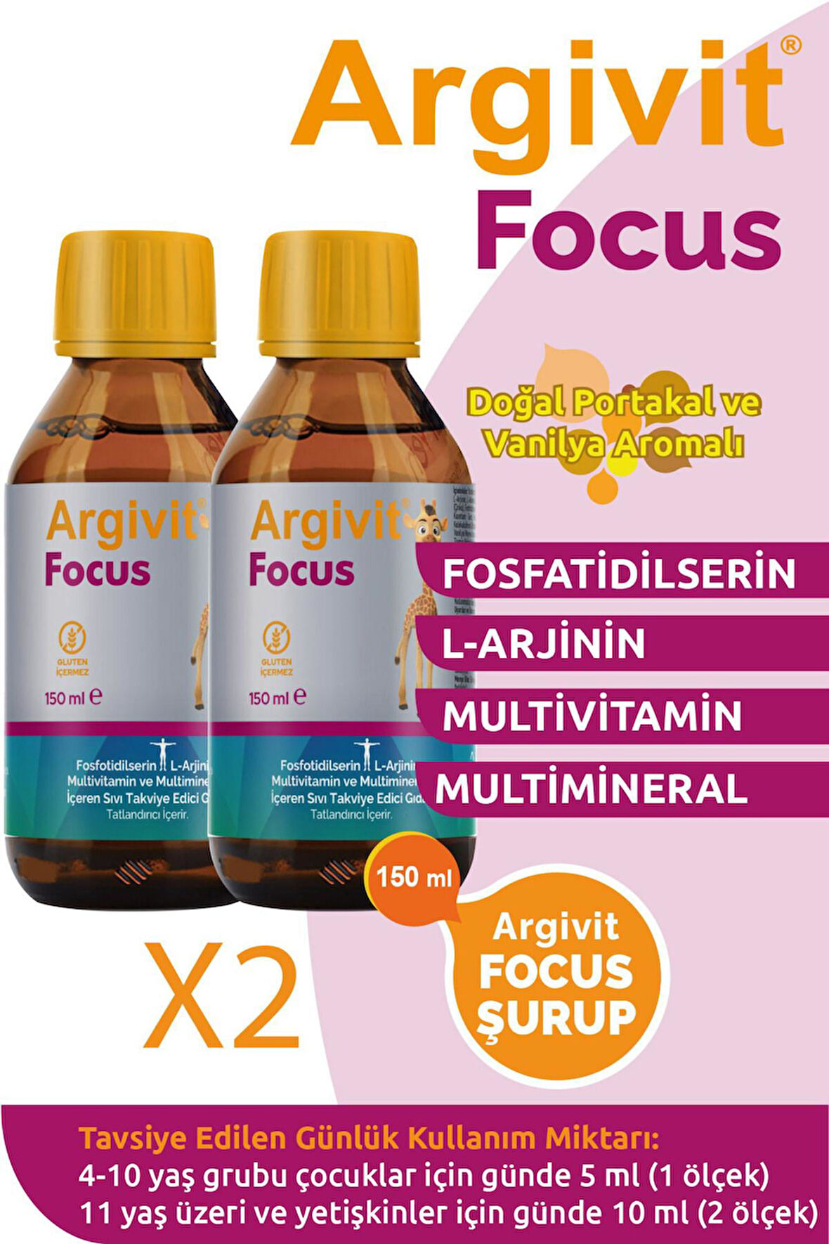 Argivit Focus Şurup 150 ml 2 Adet