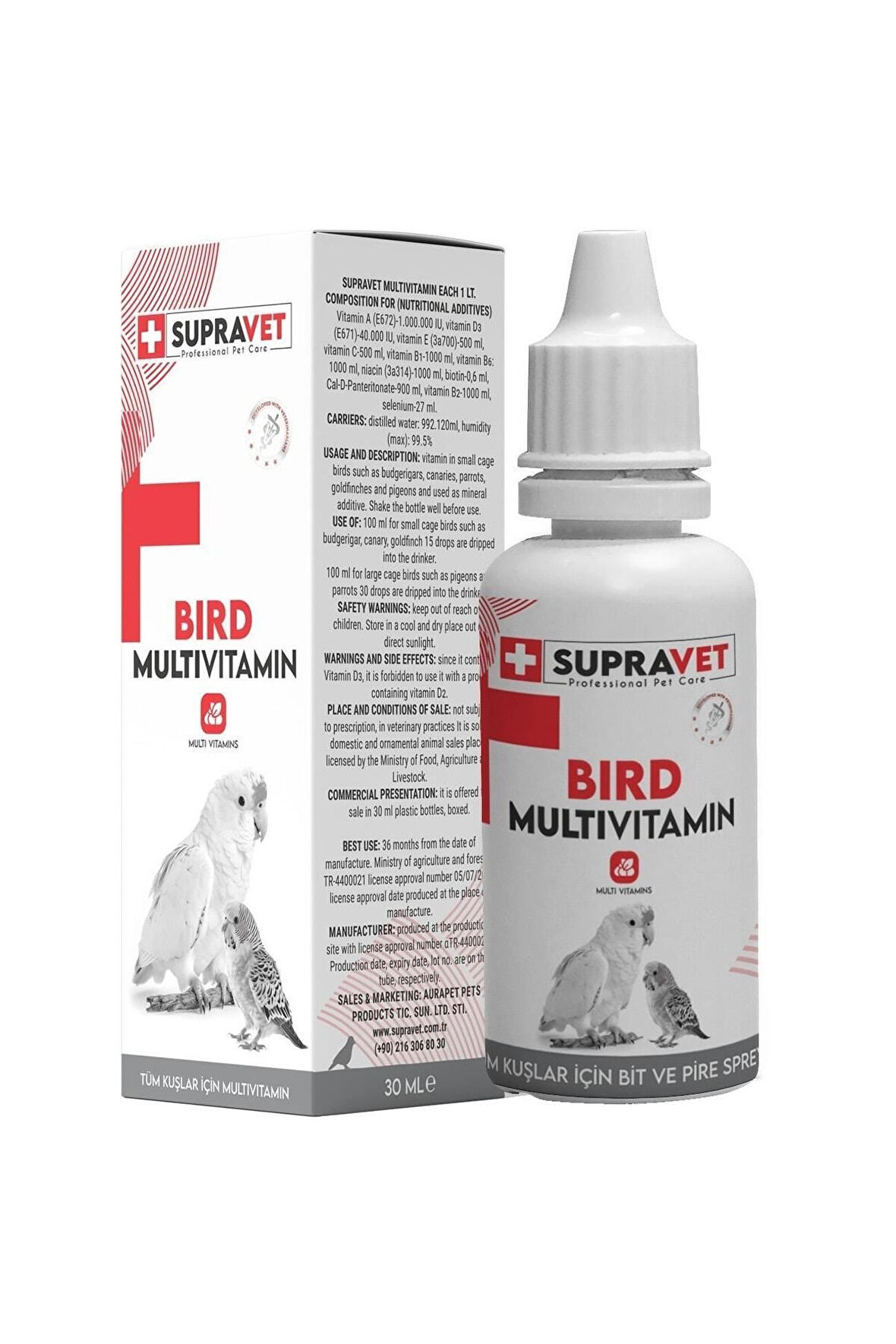 Plus Kanarya, Papağan, Güvercin Ve Muhabbet Kuşları Için Multivitamin Damla 30 Ml