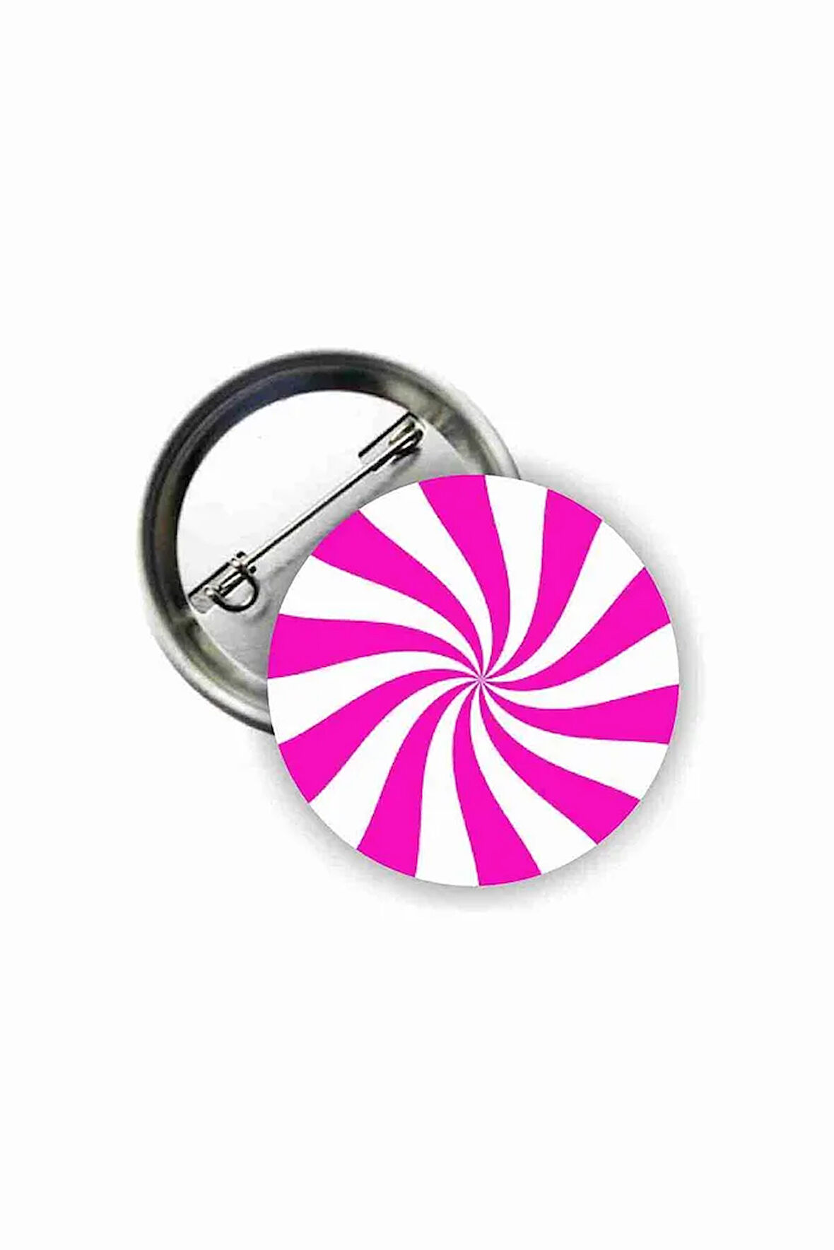 Pink Lollipop Candy Spiral Y2K Style Buton Rozet
