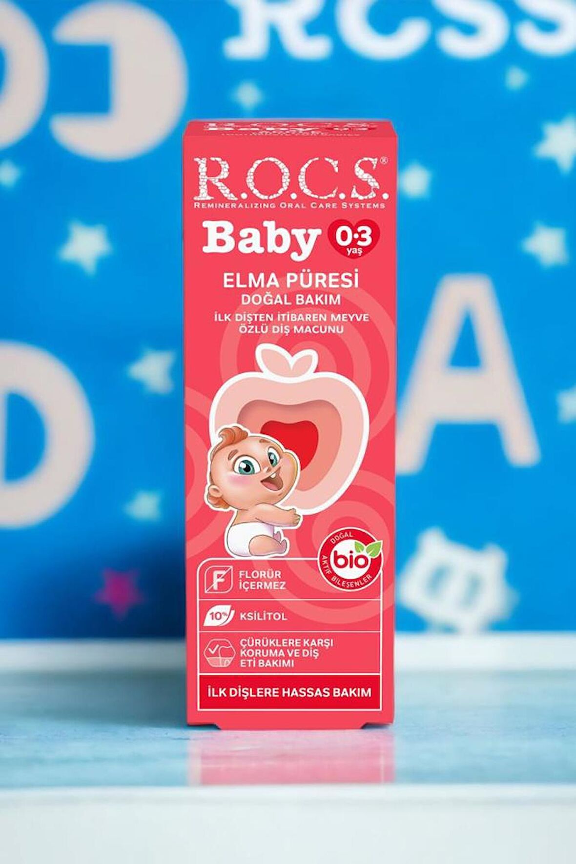 Rocs Baby 0-3 Yaş Elma Püresi-Florürsüz Diş Macunu 35 ML SKT:11/2026