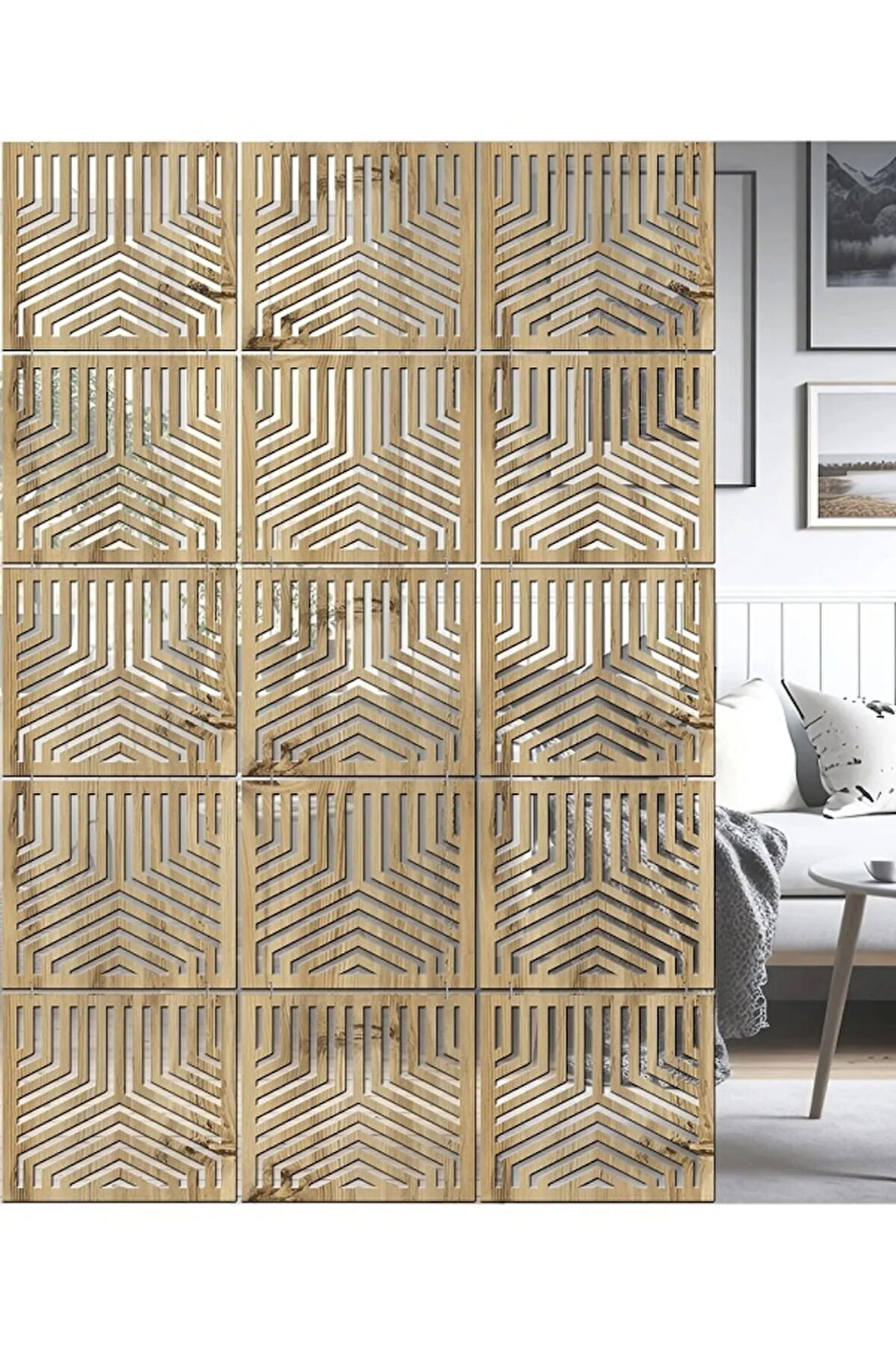 Lazer Kesim Sarkıt Paravan, Ahşap Seperatör, Panel Levha Seti Dekorasyon Ahşap Oda Bölücü paravan