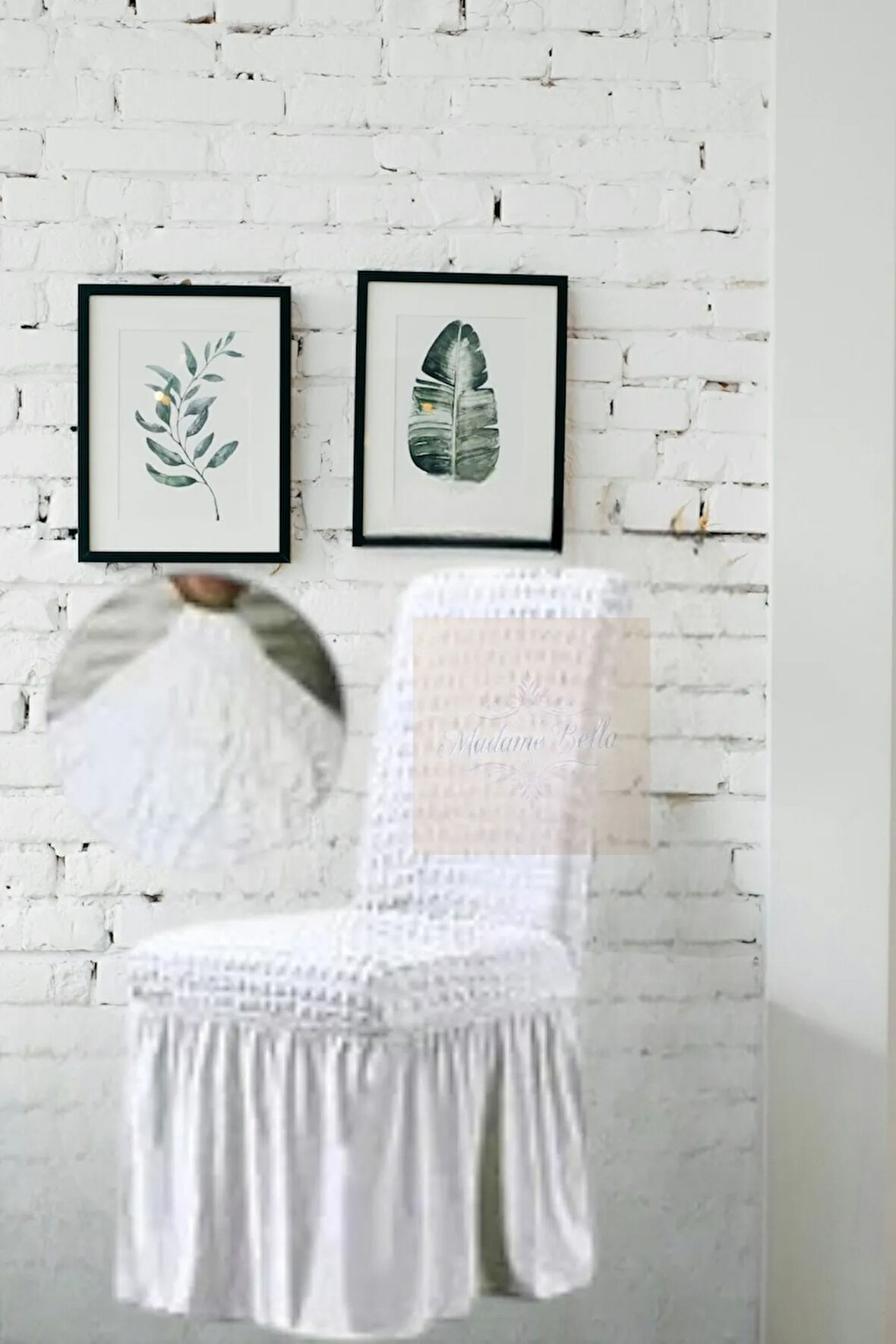 1 Adet Bürümcük Etekli Likralı Esnek Yıkanabilir Sandalye Kılıfı,45x45x60 Ölçüde Sandalye Örtüsü