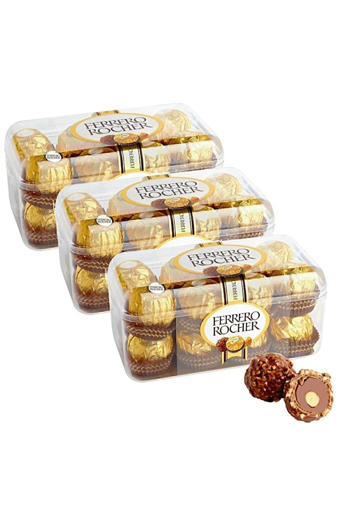 Ferrero Rocher Fındıklı Sütlü Çikolata T16 200 gr  X 3 Adet