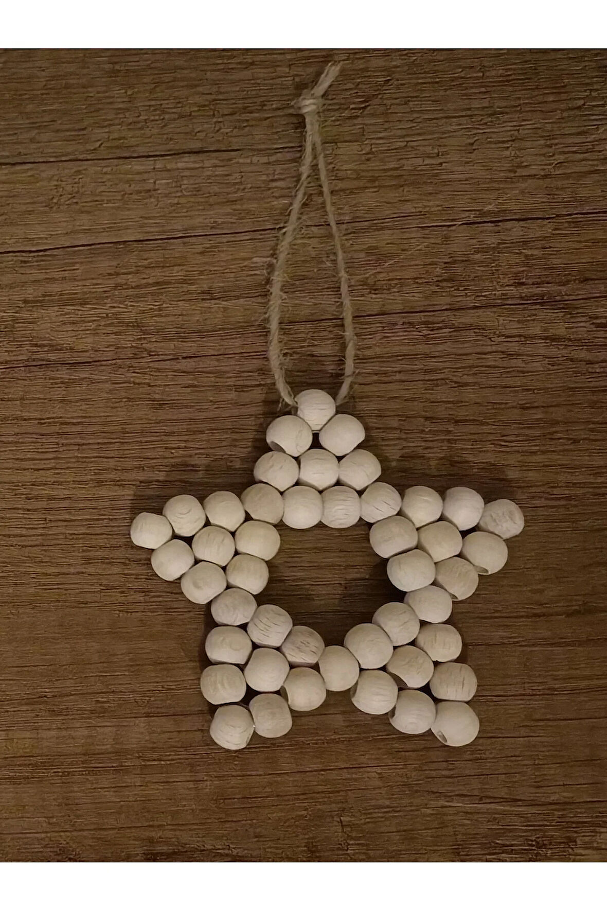 DEKORATİF AHŞAP BONCUKLU YILDIZ (1ADET) KAPI, DUVAR DEKORASYON ÜRÜNÜ