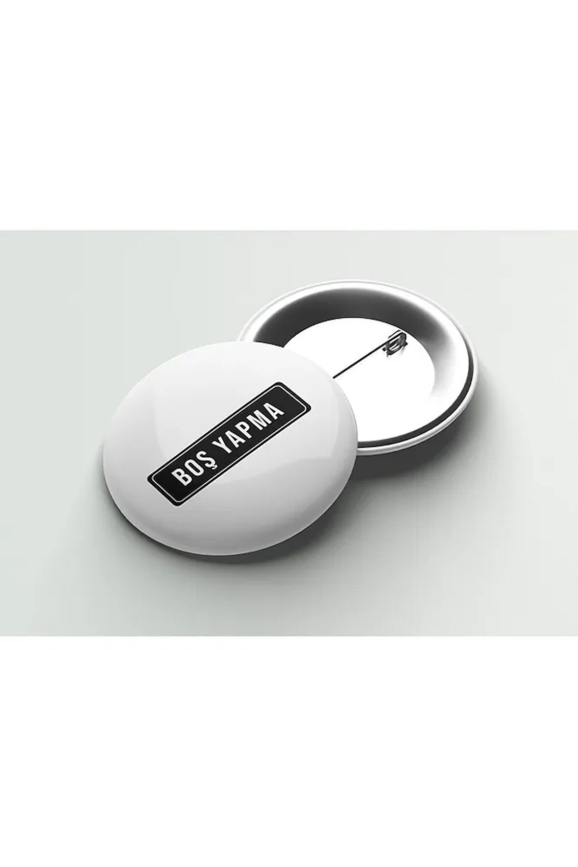 Boş Yapma Siyah Baskılı Buton Yeni Rozet CaminhoRozet