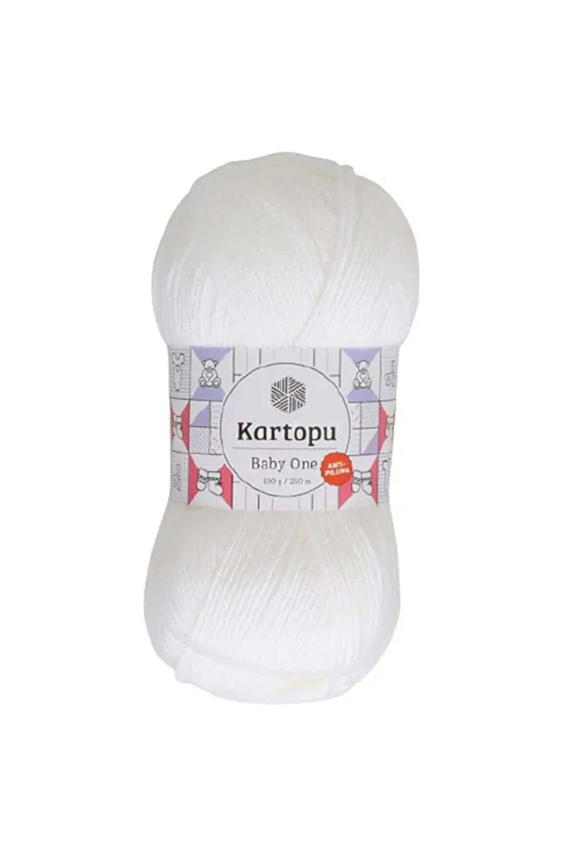 Kartopu Baby One K010 Beyaz Tüylenmeyen El Örgü Ipi