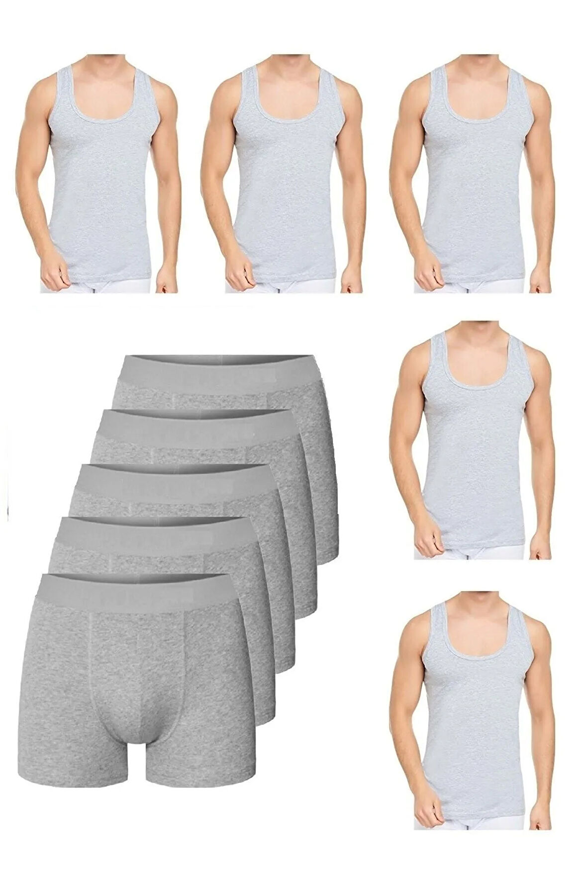 10 Parça Atlet Ve Boxer Takımı Ekonomik Paket 5 Boxer 5 Atlet