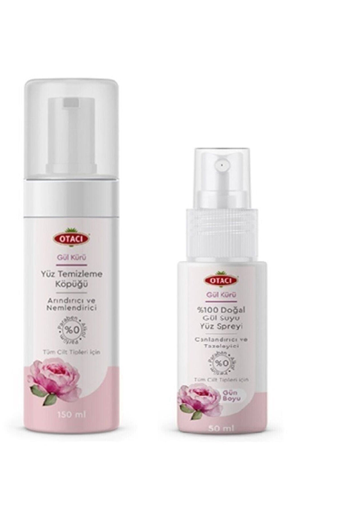 - Yüz Temizleme Köpüğü 150 Ml + %100 Doğal Gül Suyu Yüz Spreyi 50 Ml