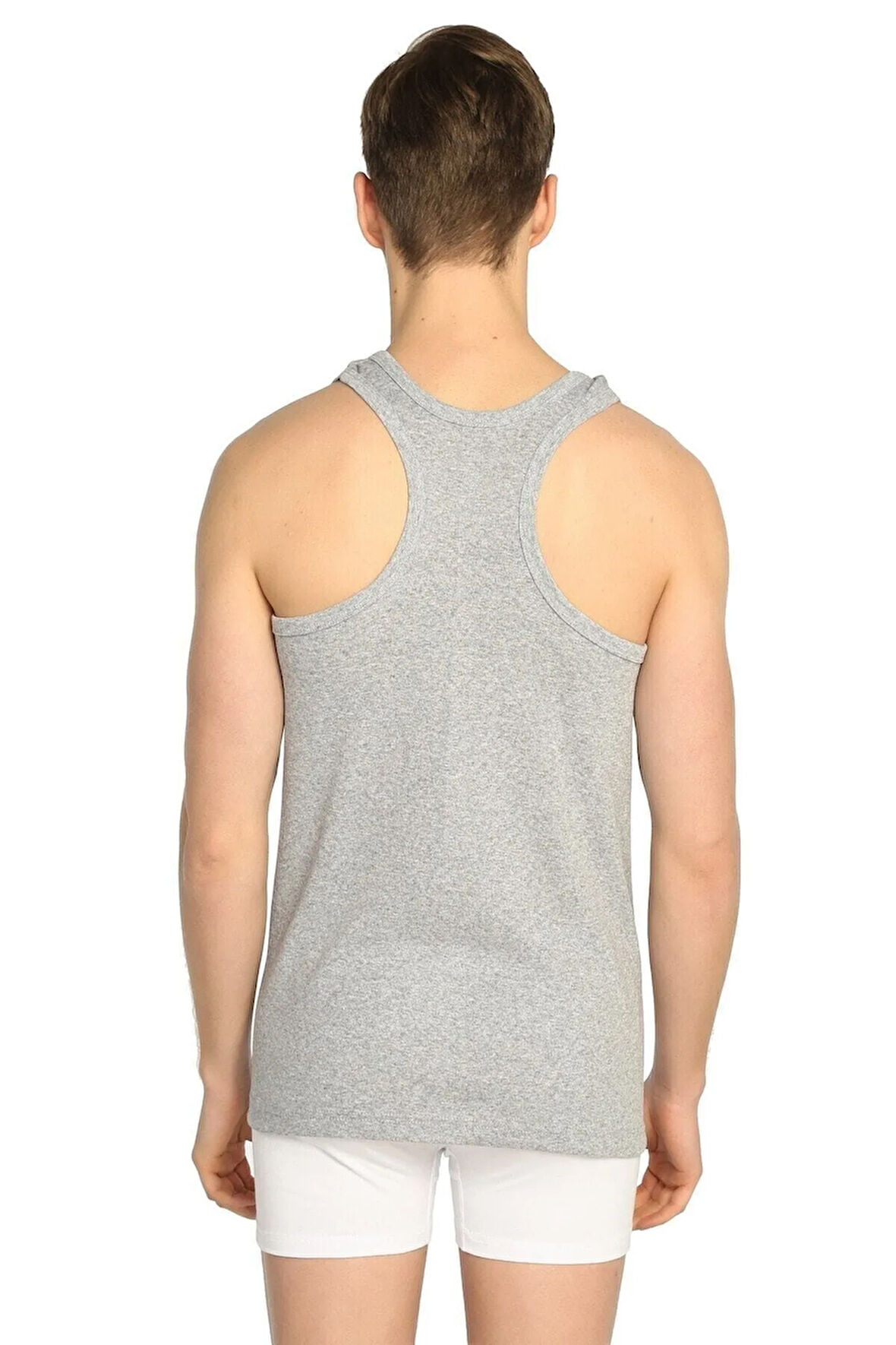 Erkek Beyaz Renk Sporcu Atleti 3'lü Paket 0058