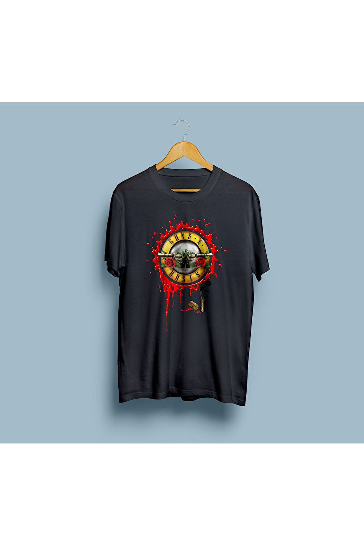 Oversize Guns And Roses Silah Temalı Tasarım Unisex T-shirt