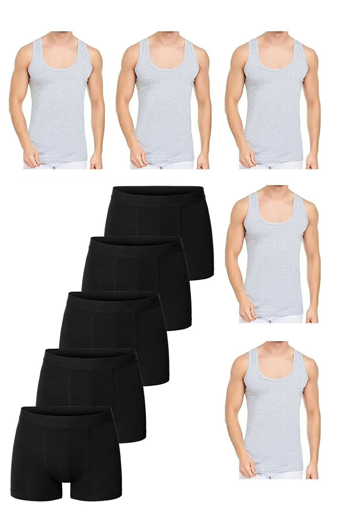 10 Parça Atlet Ve Boxer Takımı Ekonomik Paket 5 Boxer 5 Atlet