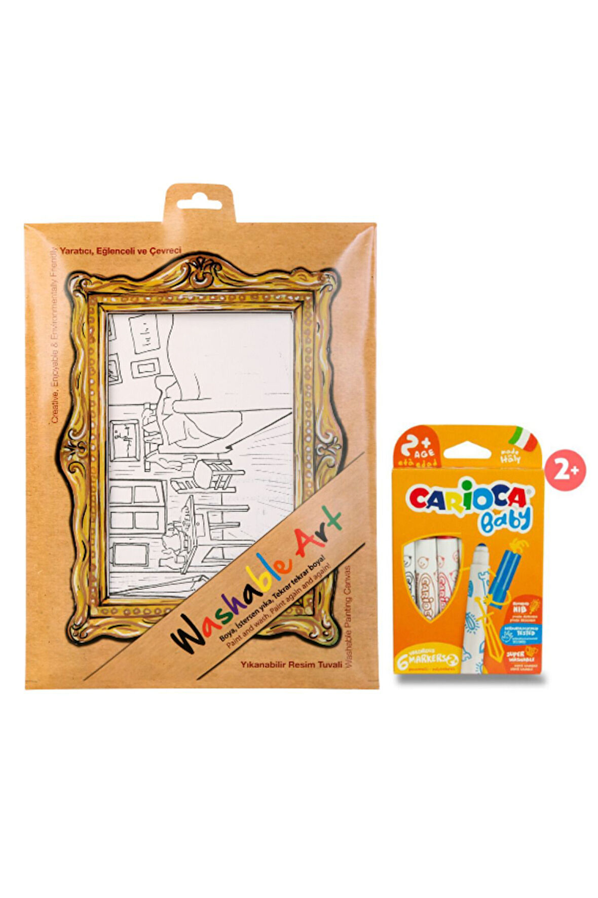 Washable Art 2'li Set | Vincent Van Gogh - Room At Arles, Carioca Baby 6'lı Boya Kalemi, 25x35 cm