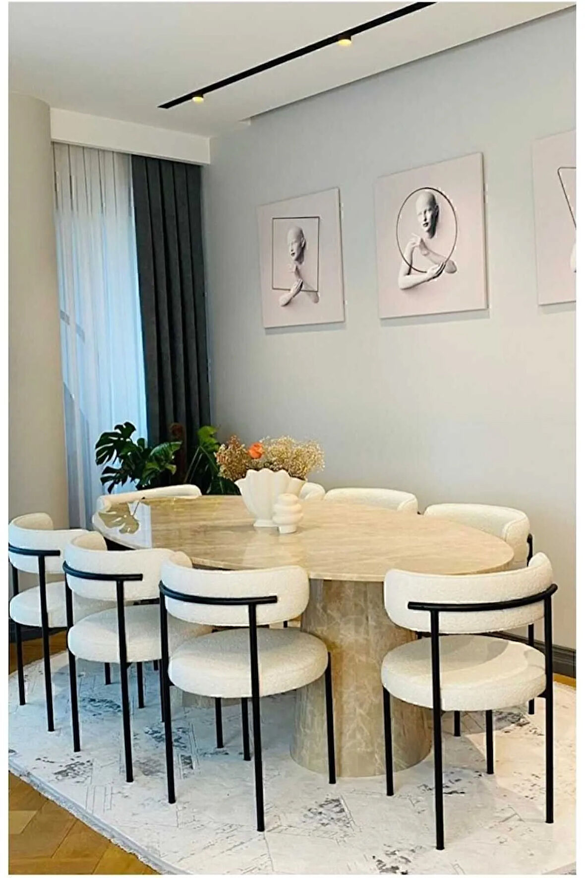 6'lı Teddy Sandalye Mutfak Sandalyesi Salon Sandalyesi Cafe Restaurant Sandalyesi( Tek Renk Beyaz )