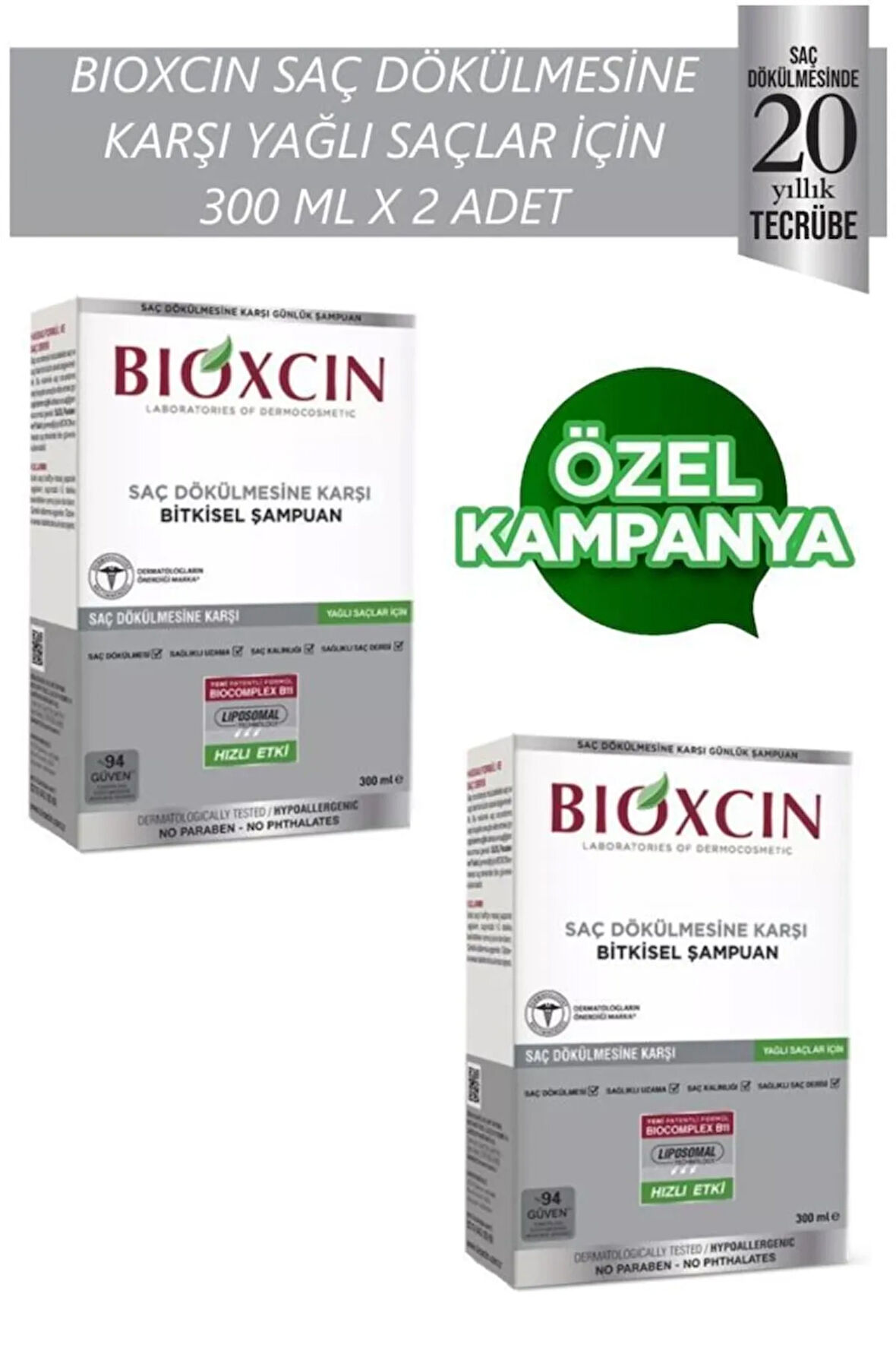 Yağlı Saçlar Için 300 Ml X 2 Adet