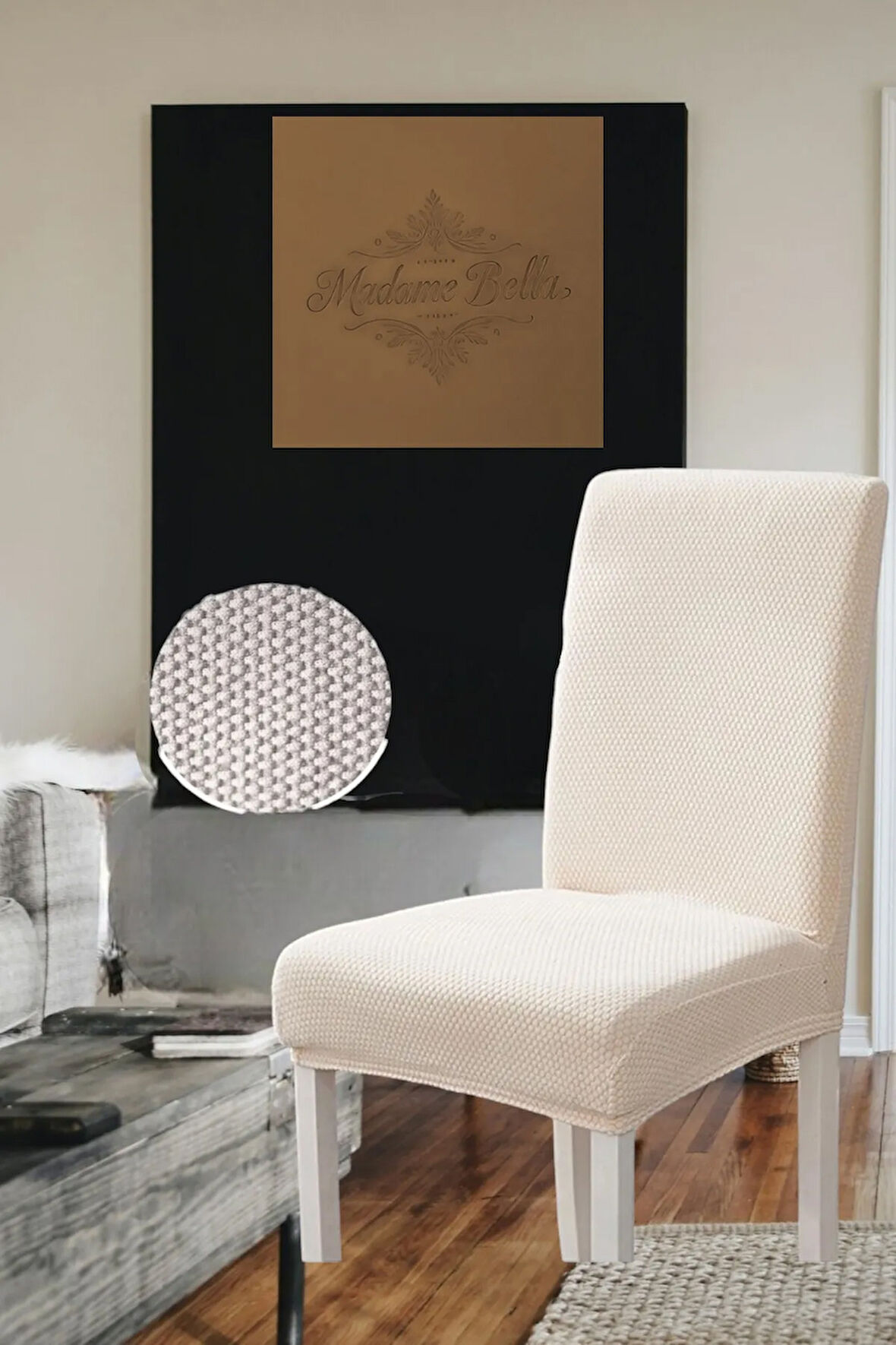 1 adet Likralı Esnek Yıkanabilir Sandalye Örtüsü 45x45x60 boyutlarında Bal Peteği Sandalye Kılıfı