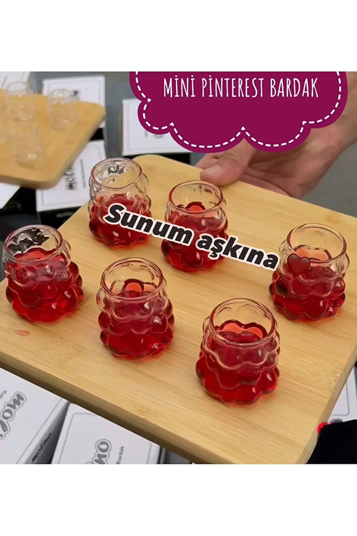 Boncuk Kahve Yanı Bardak 6'lı Mini Üzüm Bardak Boncuk Şekilli Pinterest Bardak 75ml ISIYA DAYANIKLI