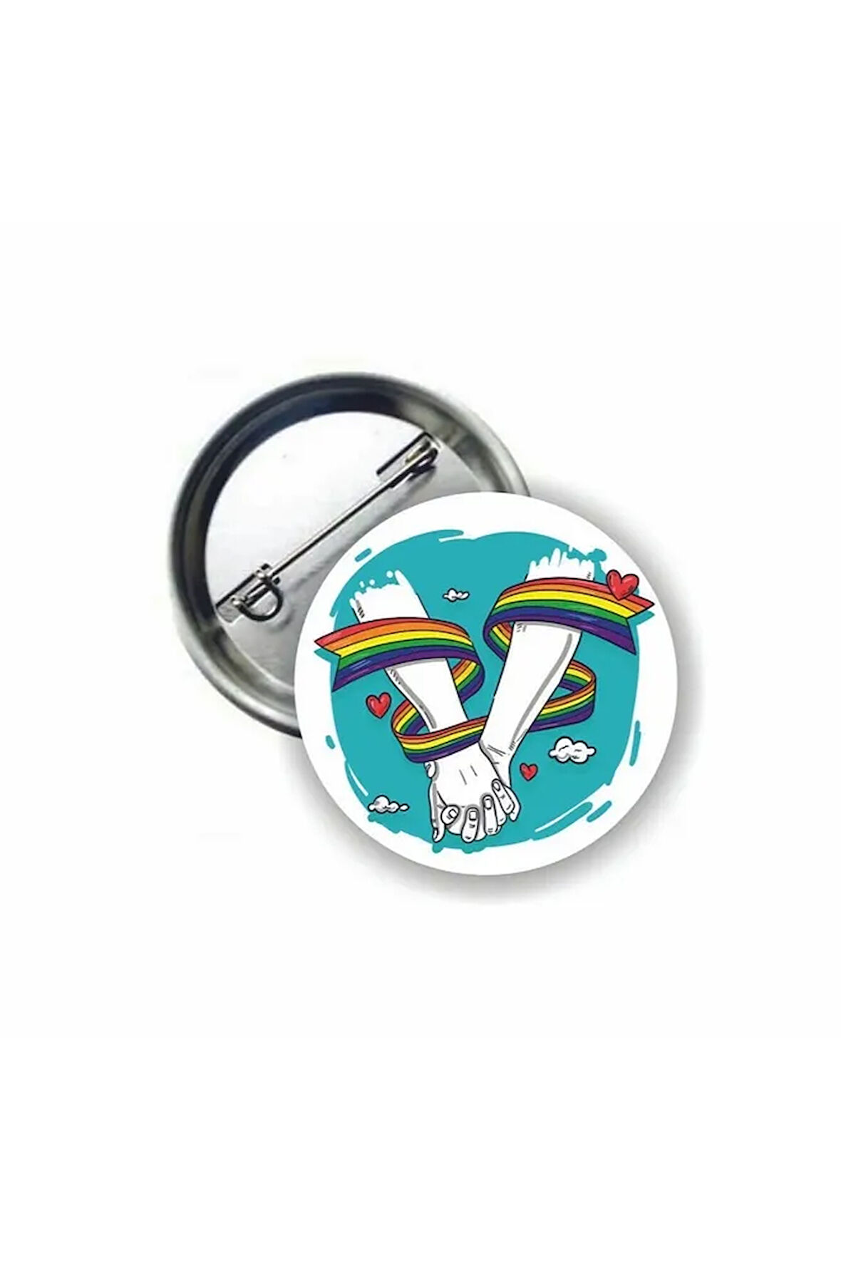 Pride Flag Gökkuşağı Love Buton Rozet