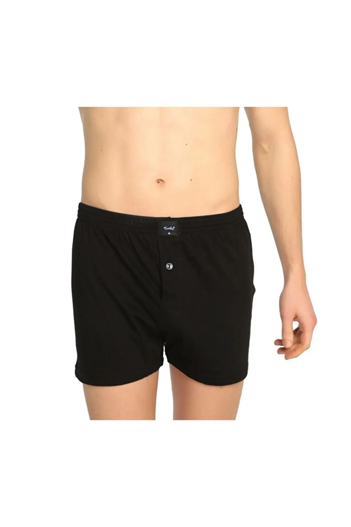 Erkek Lacivert Penye Düğmeli Boxer Paket 1'li