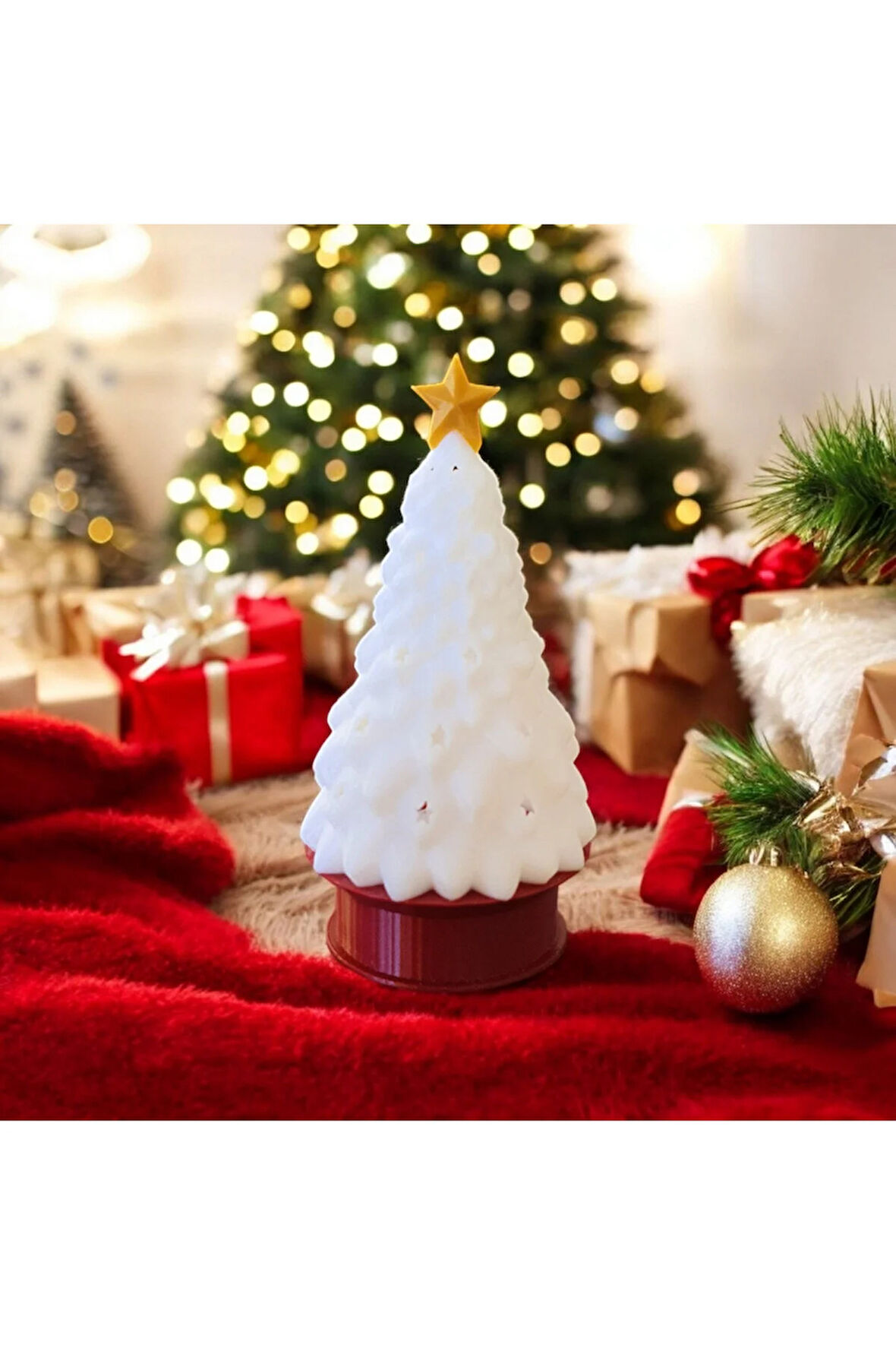 Titreyen Işıklı Renkli Yılbaşı Ağacı. ( Boya Yok)