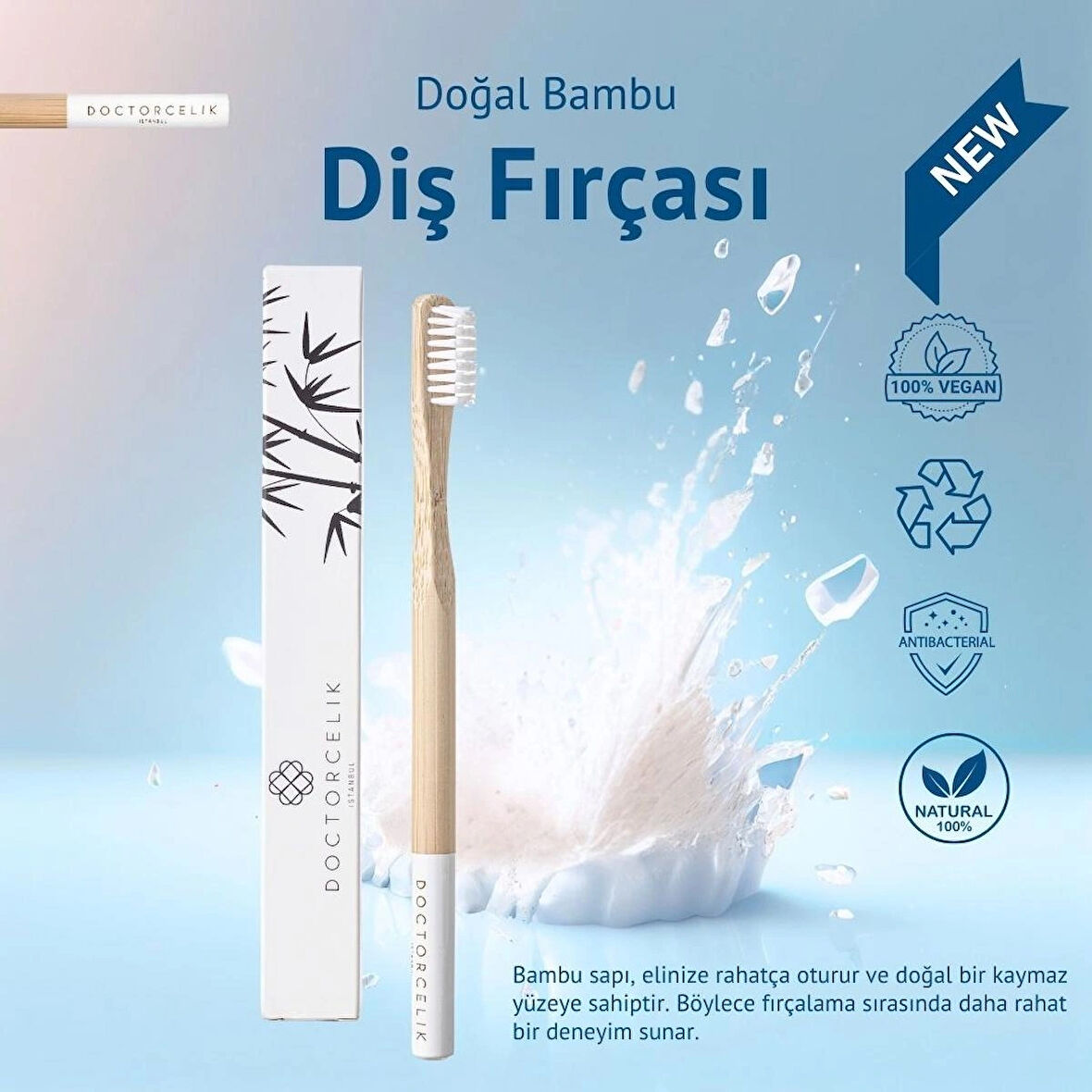 Doğal Bambu Hassas Diş Etleri Için Yumuşak Diş Fırçası