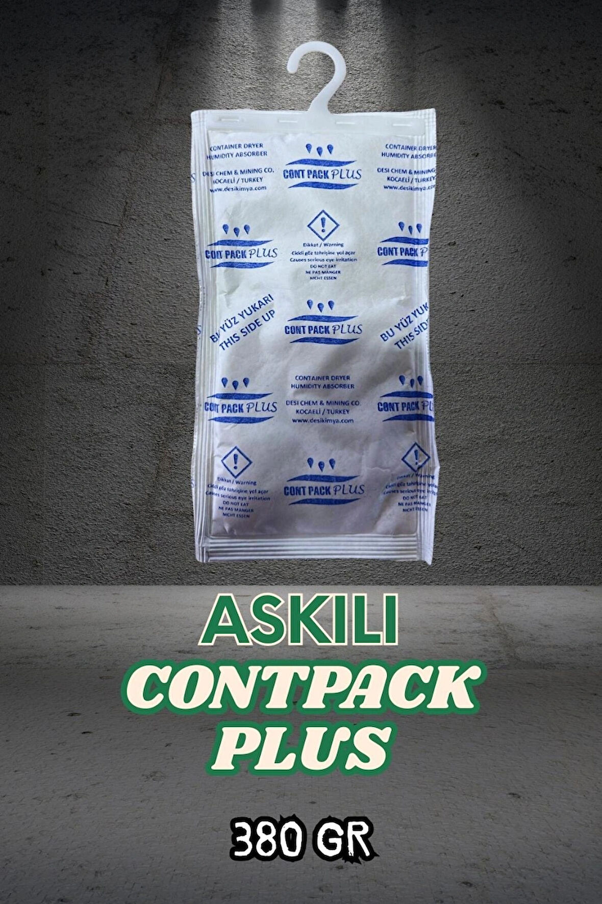 Contpack Plus Askılı Konteyner Depolar Özel Nem Alıcı Rutubet Engelleyici Korozyon Önleyici 1 Adet 380 gr